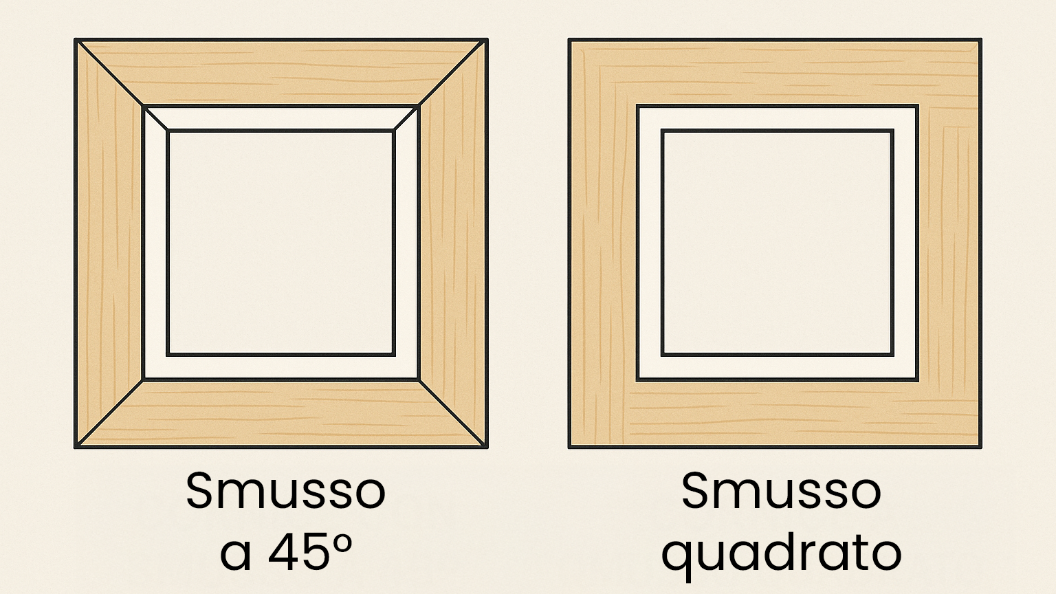 Dettaglio smusso quadrato